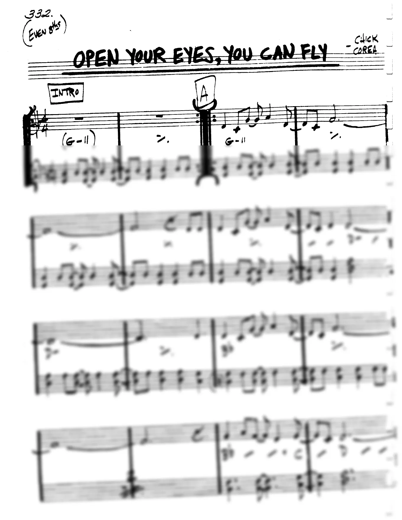 Vista previa de la partitura de Open Your Eyes, You Can Fly para Lead sheet (clave de Do)
