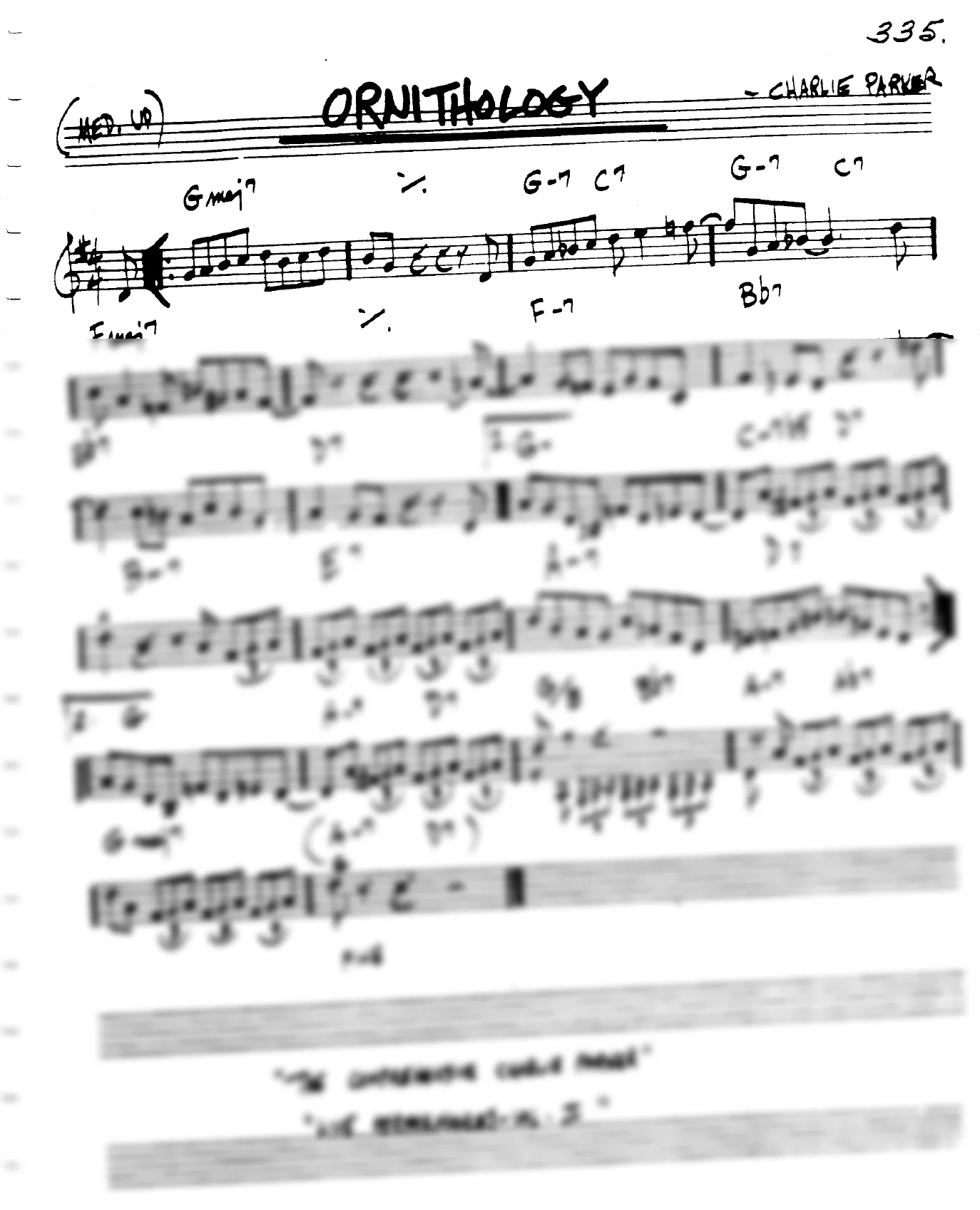 Vista previa de la partitura de Ornithology para Lead sheet (clave de Do)