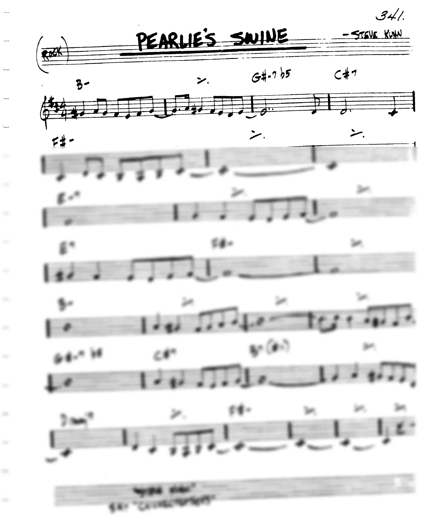 Vista previa de la partitura de Pearlie's Swine para Lead sheet (clave de Do)