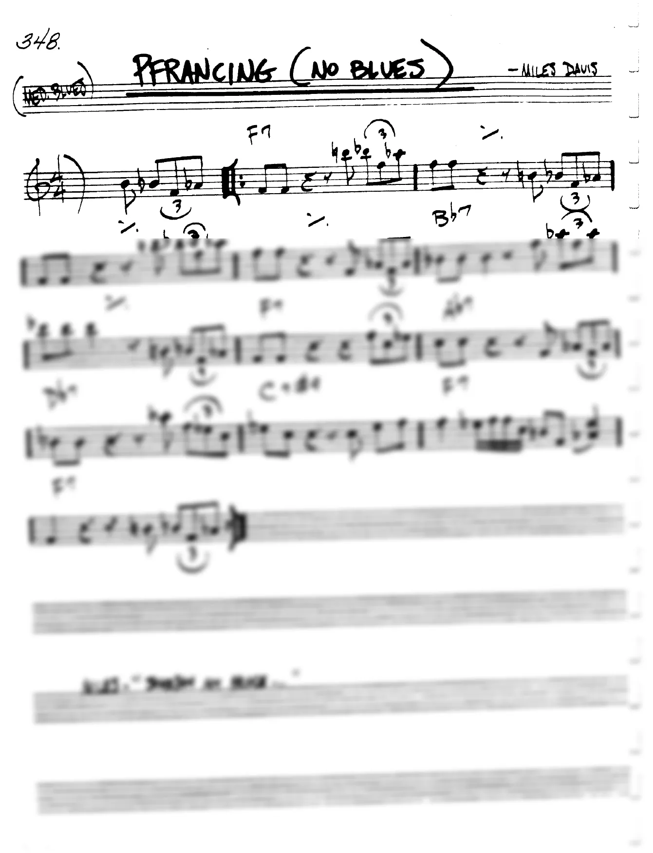 Vista previa de la partitura de Pfrancing (No Blues) para Lead sheet (clave de Do)