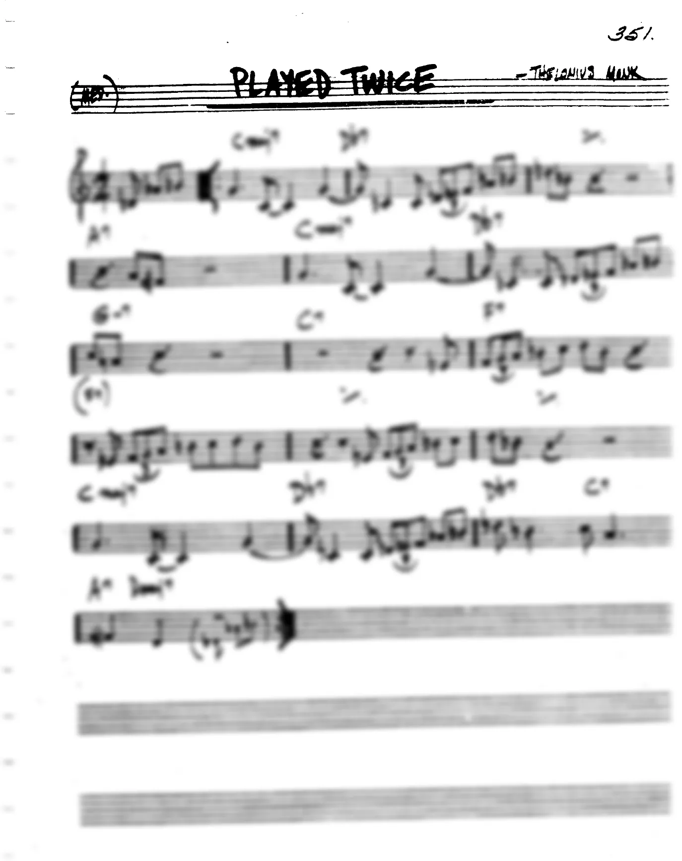 Vista previa de la partitura de Played Twice para Lead sheet (clave de Do)