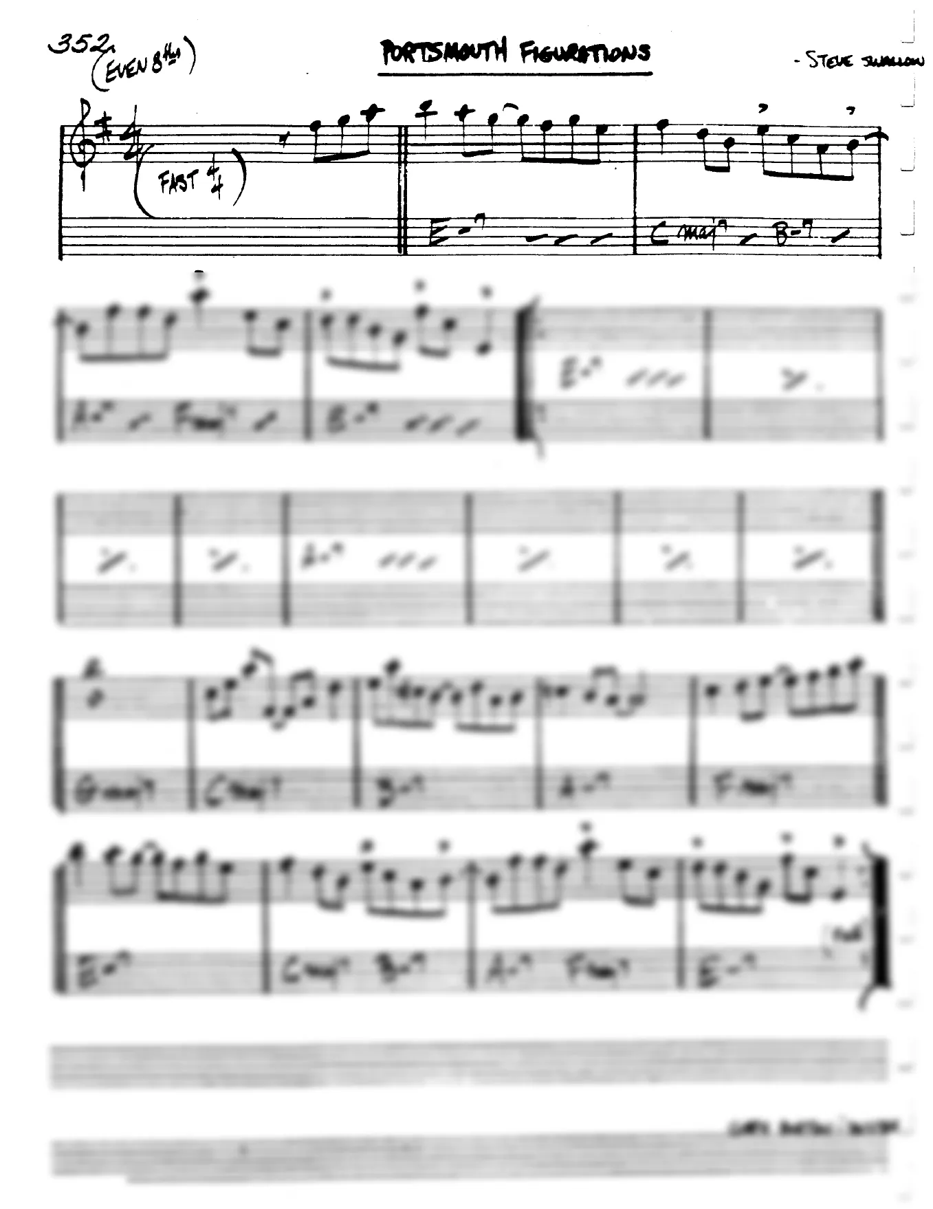 Vista previa de la partitura de Portsmouth Figurations para Lead sheet (clave de Do)
