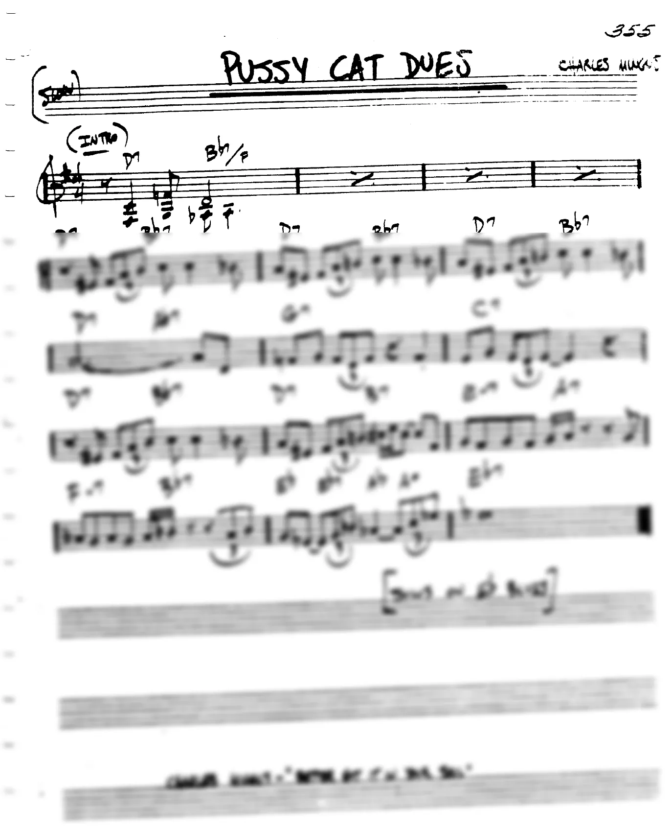 Vista previa de la partitura de Pussy Cat Dues para Lead sheet (clave de Do)
