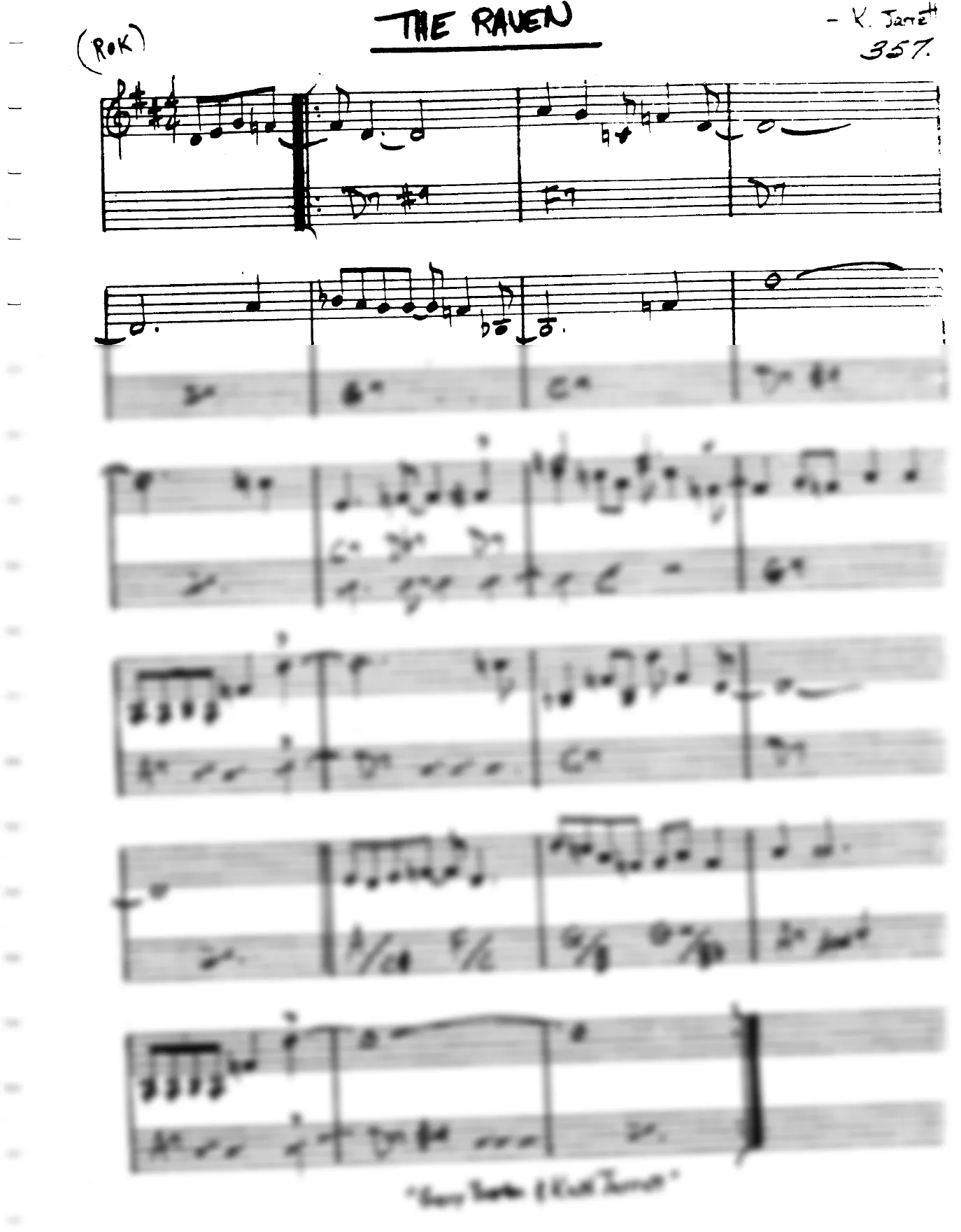 Vista previa de la partitura de Raven, The para Lead sheet (clave de Do)