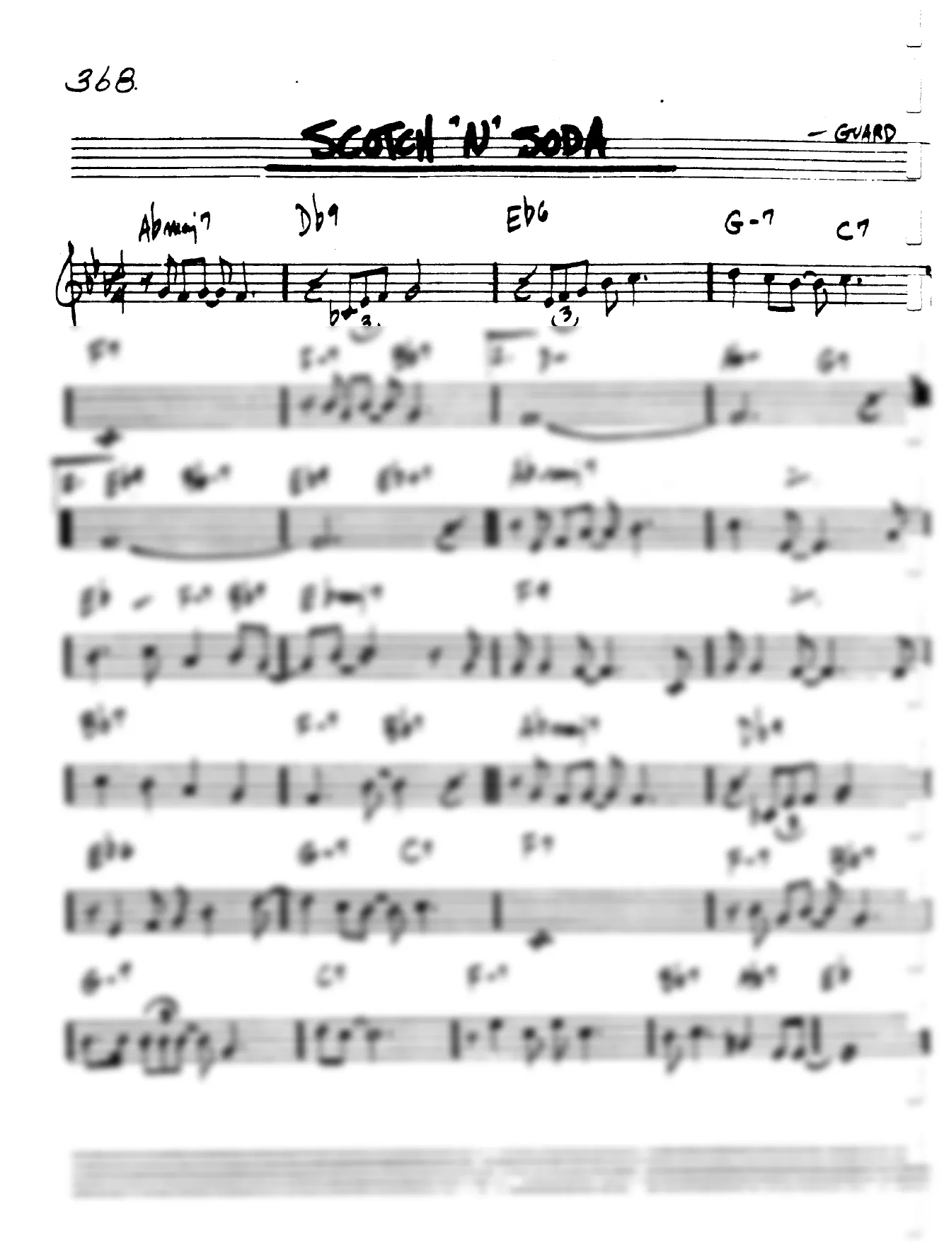Vista previa de la partitura de Scotch 'N' Soda para Lead sheet (clave de Do)
