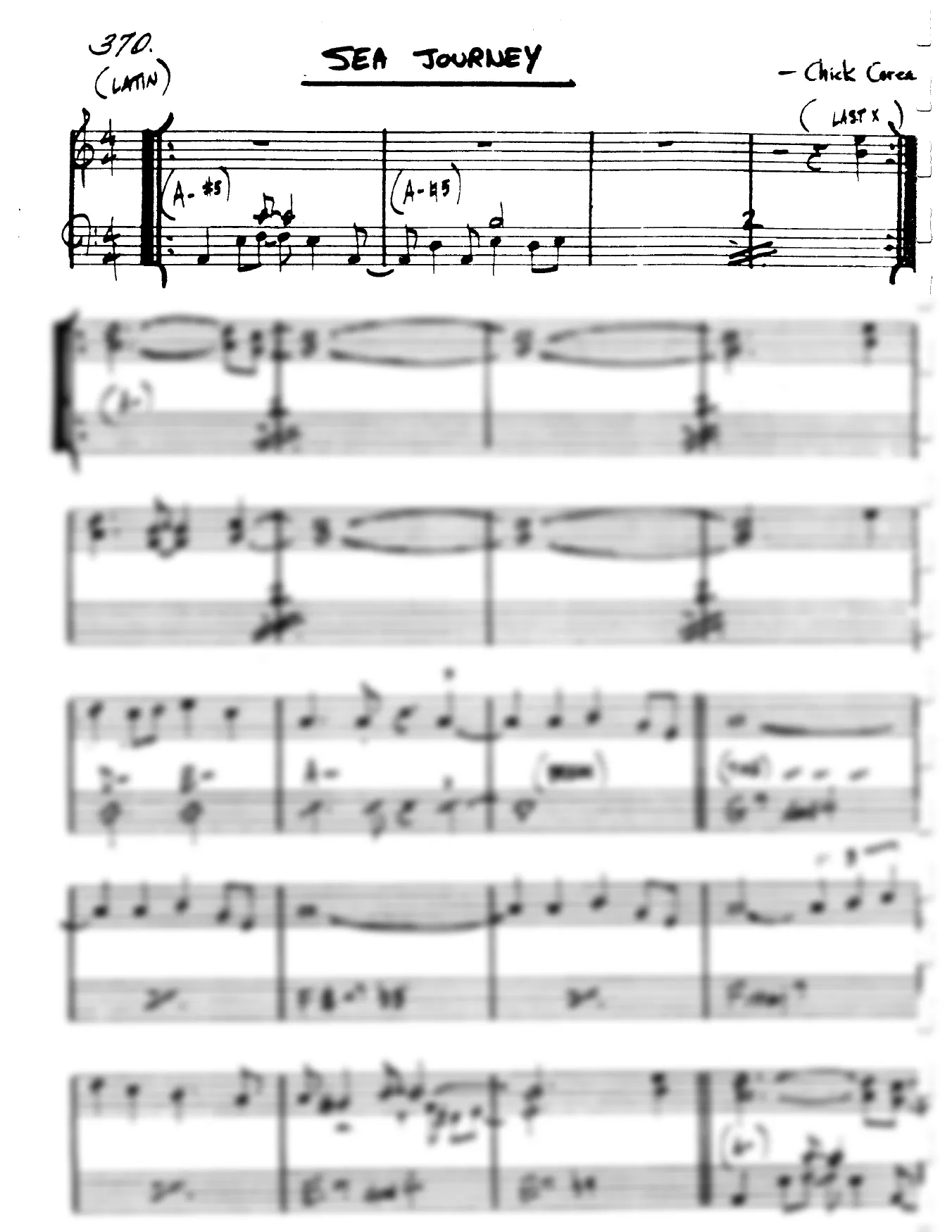 Vista previa de la partitura de Sea Journey para Lead sheet (clave de Do)