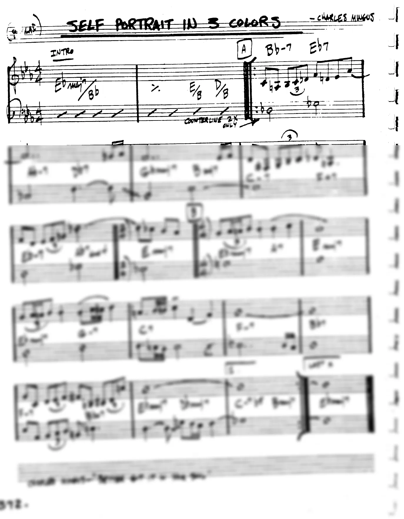 Vista previa de la partitura de Self Portrait In 3 Colors para Lead sheet (clave de Do)