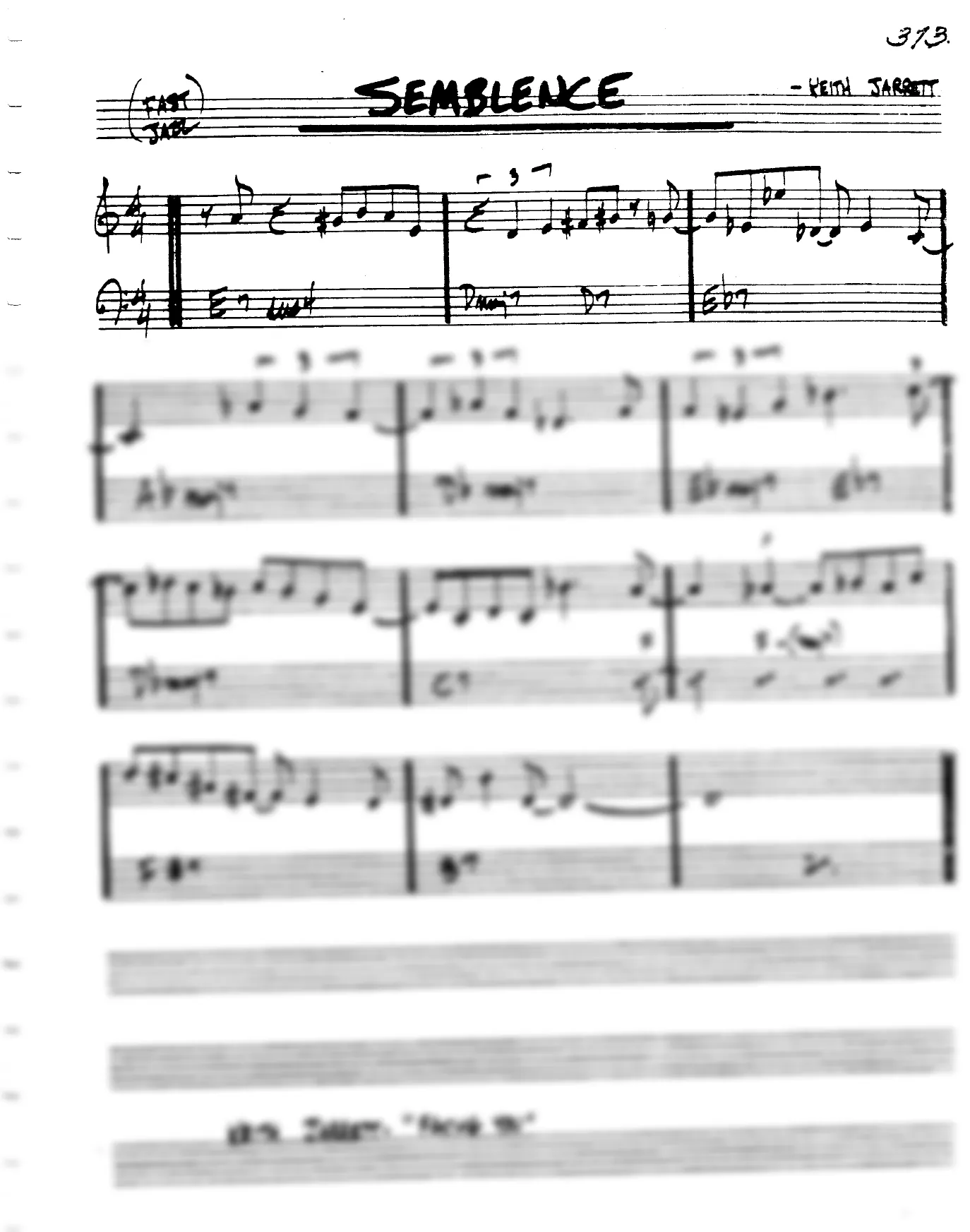 Vista previa de la partitura de Semblence para Lead sheet (clave de Do)