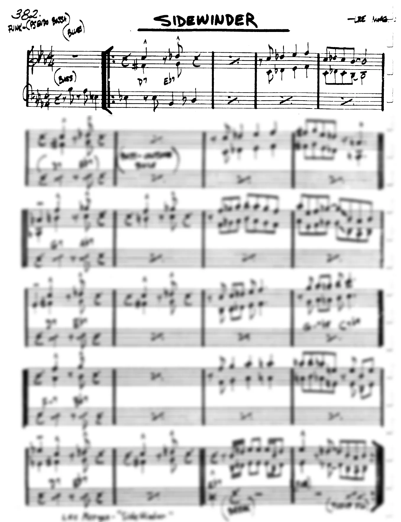 Vista previa de la partitura de Sidewinder para Lead sheet (clave de Do)