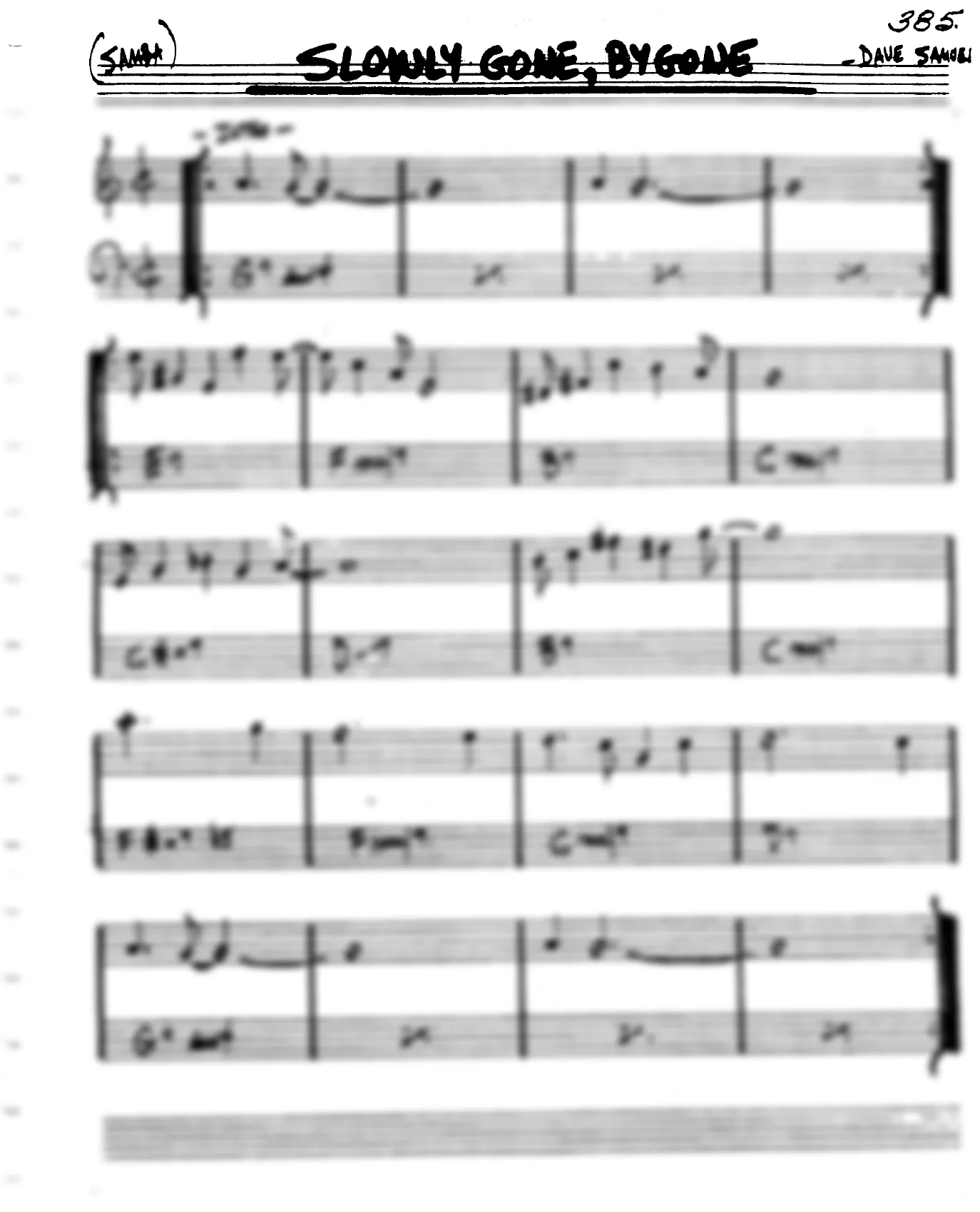 Vista previa de la partitura de Slowly Gone, Bygone para Lead sheet (clave de Do)