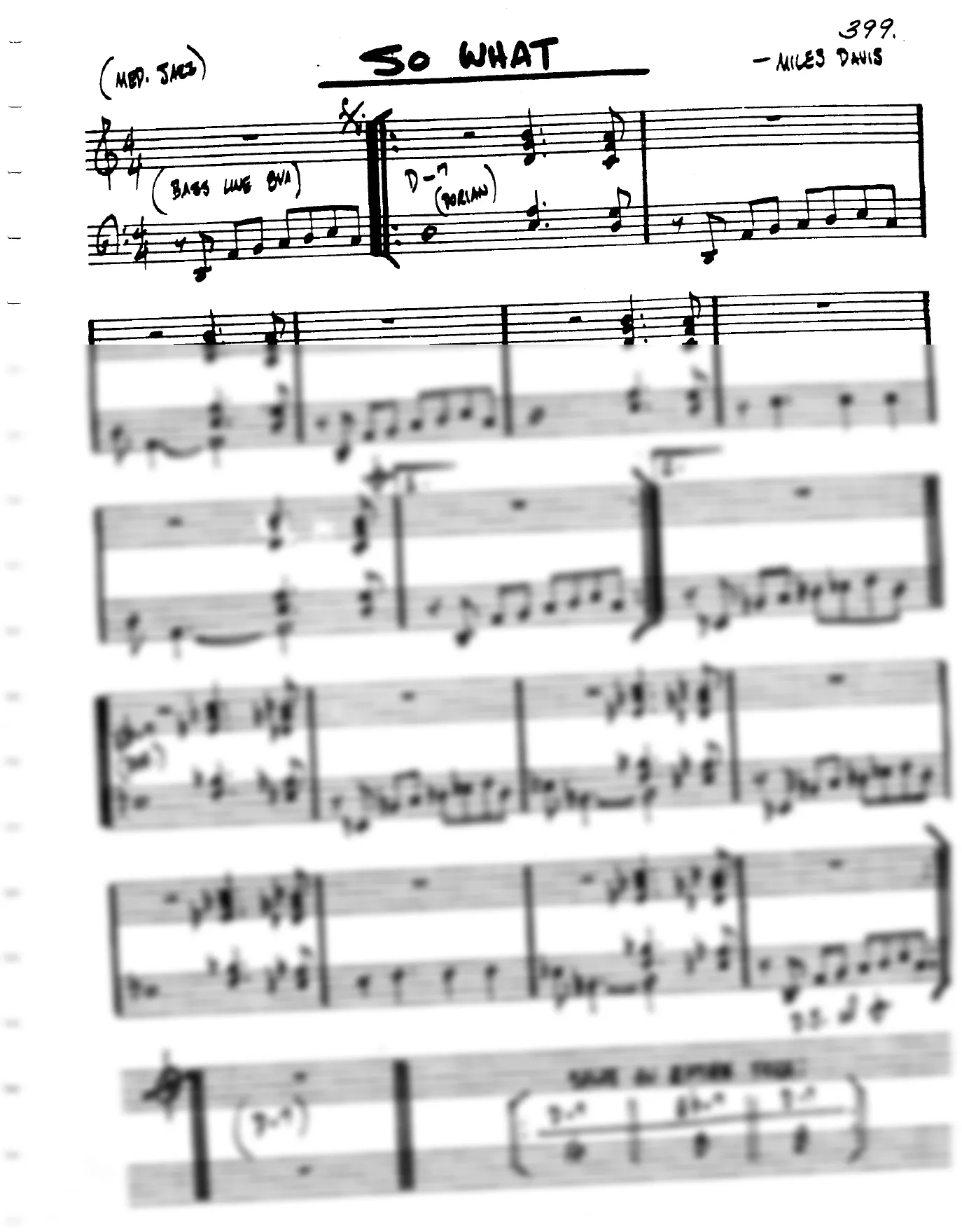 Vista previa de la partitura de So What para Lead sheet (clave de Do)