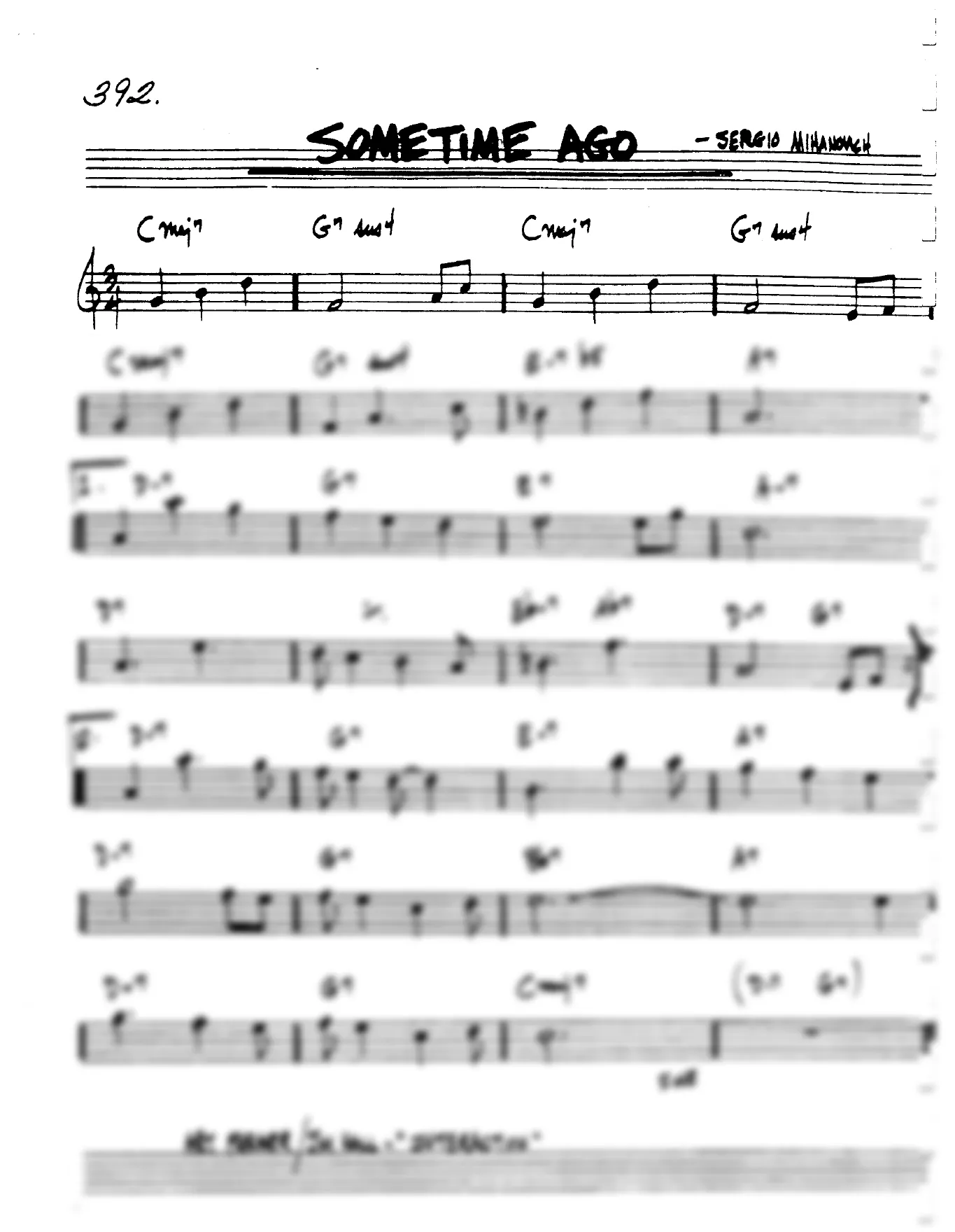 Vista previa de la partitura de Sometime Ago para Lead sheet (clave de Do)
