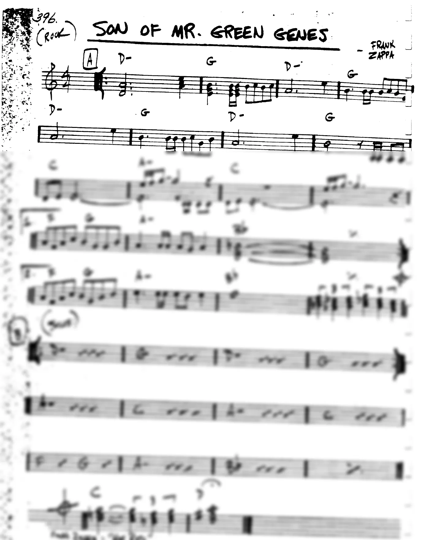 Vista previa de la partitura de Son Of Mr. Green Genes para Lead sheet (clave de Do)