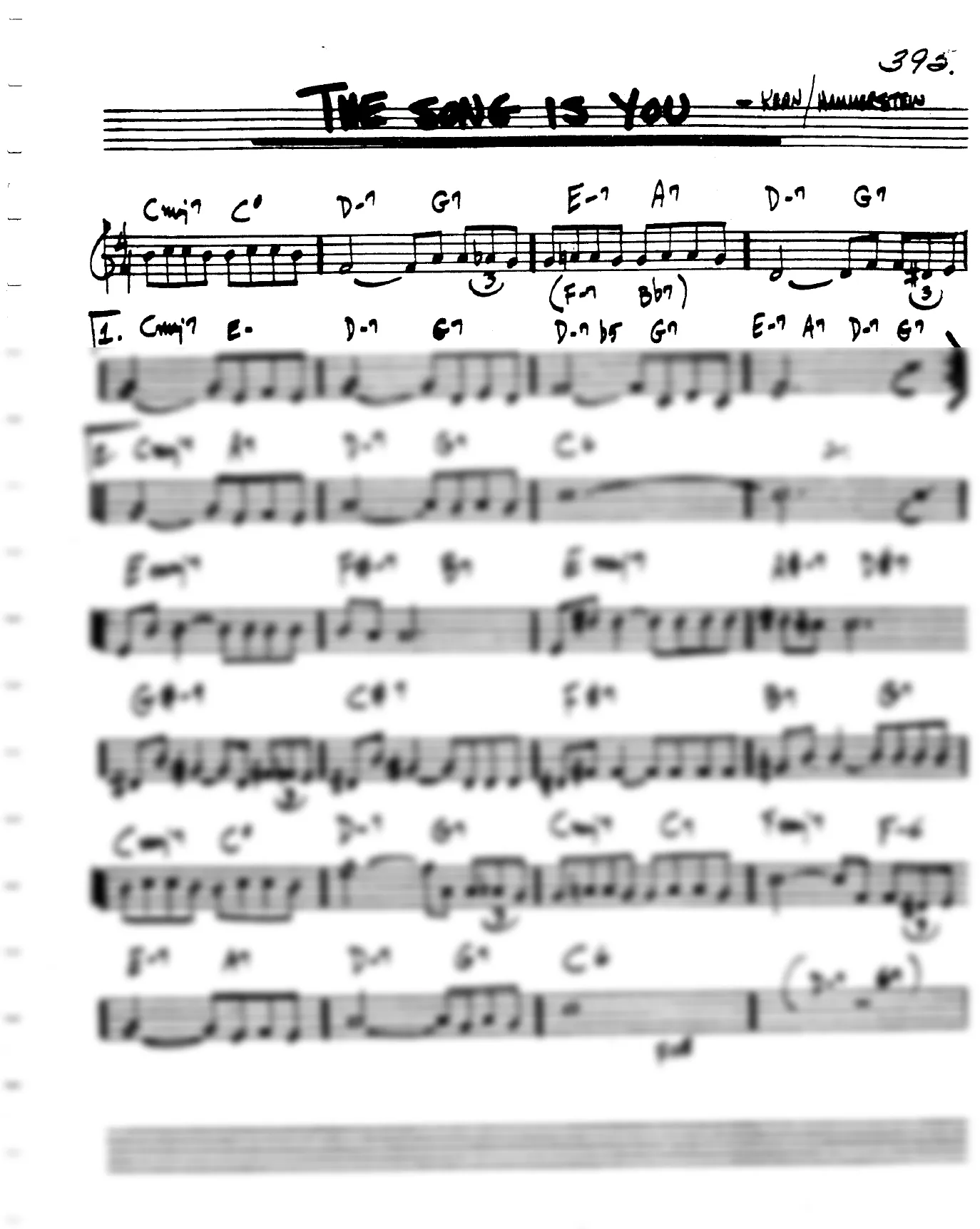 Vista previa de la partitura de Song Is You, The para Lead sheet (clave de Do)