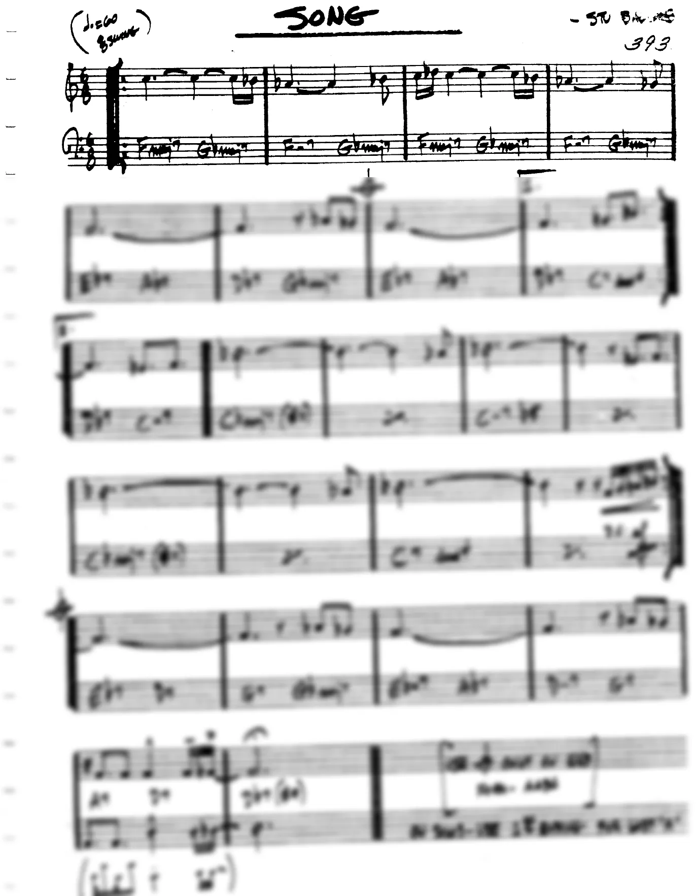 Vista previa de la partitura de Song para Lead sheet (clave de Do)
