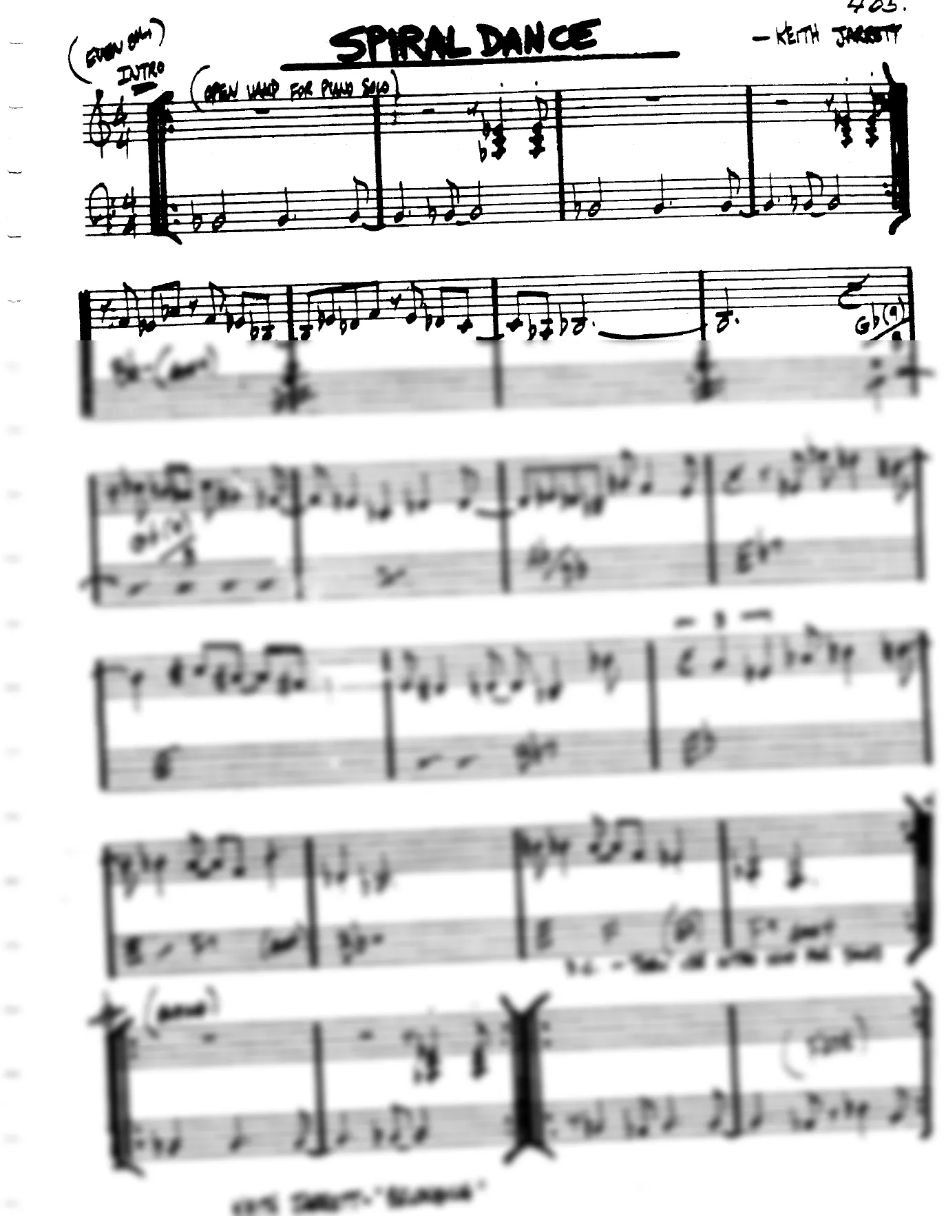 Vista previa de la partitura de Spiral Dance para Lead sheet (clave de Do)