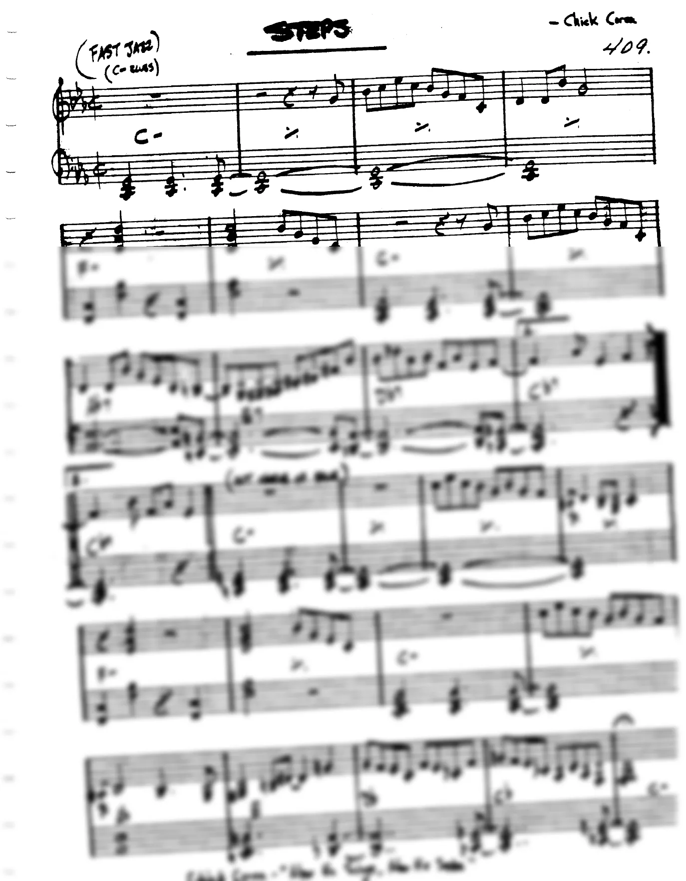 Vista previa de la partitura de Steps para Lead sheet (clave de Do)
