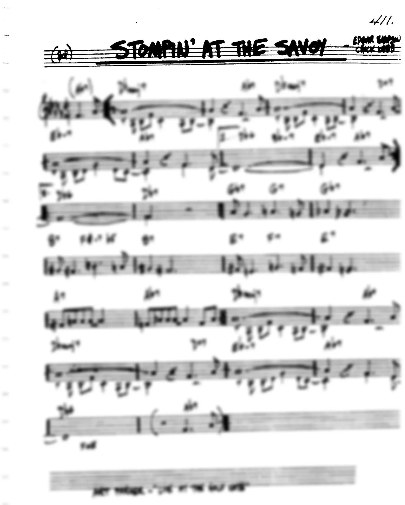 Vista previa de la partitura de Stompin' At The Savoy para Lead sheet (clave de Do)