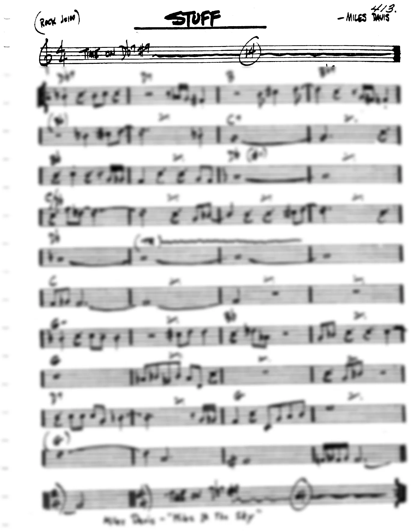 Vista previa de la partitura de Stuff para Lead sheet (clave de Do)