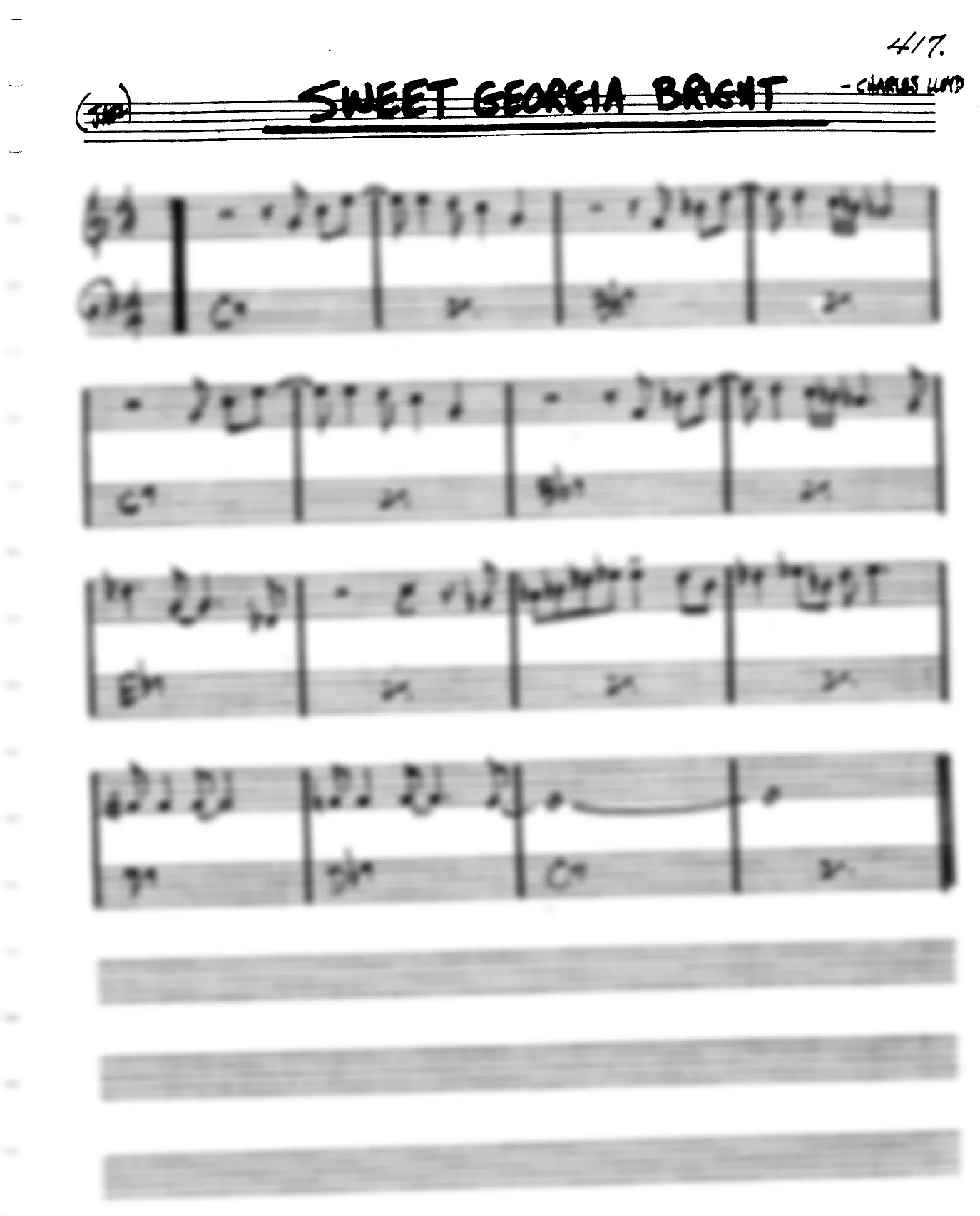 Vista previa de la partitura de Sweet Georgia Bright para Lead sheet (clave de Do)