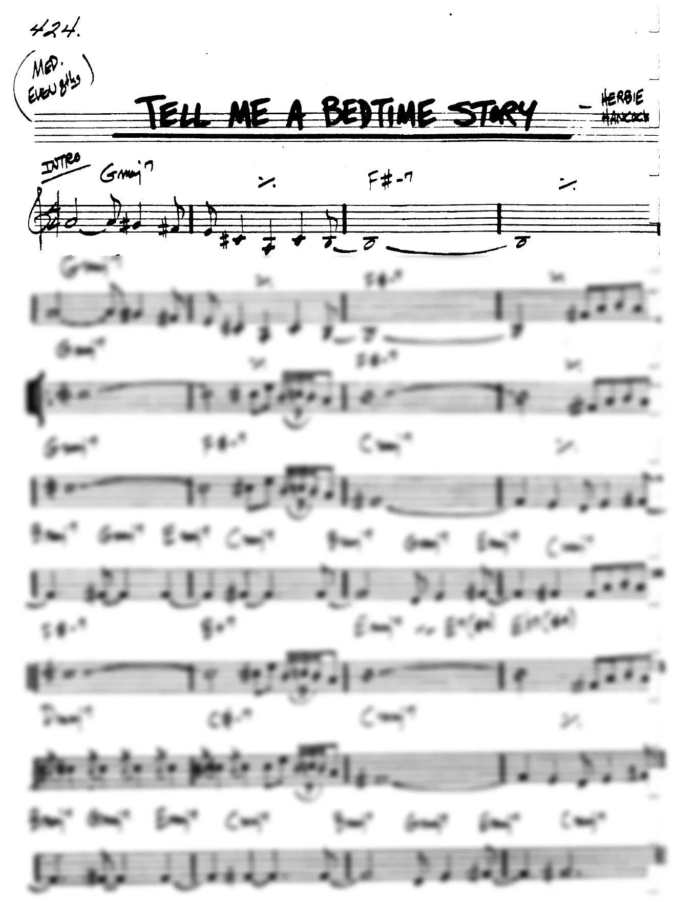 Vista previa de la partitura de Tell Me A Bedtime Story para Lead sheet (clave de Do)