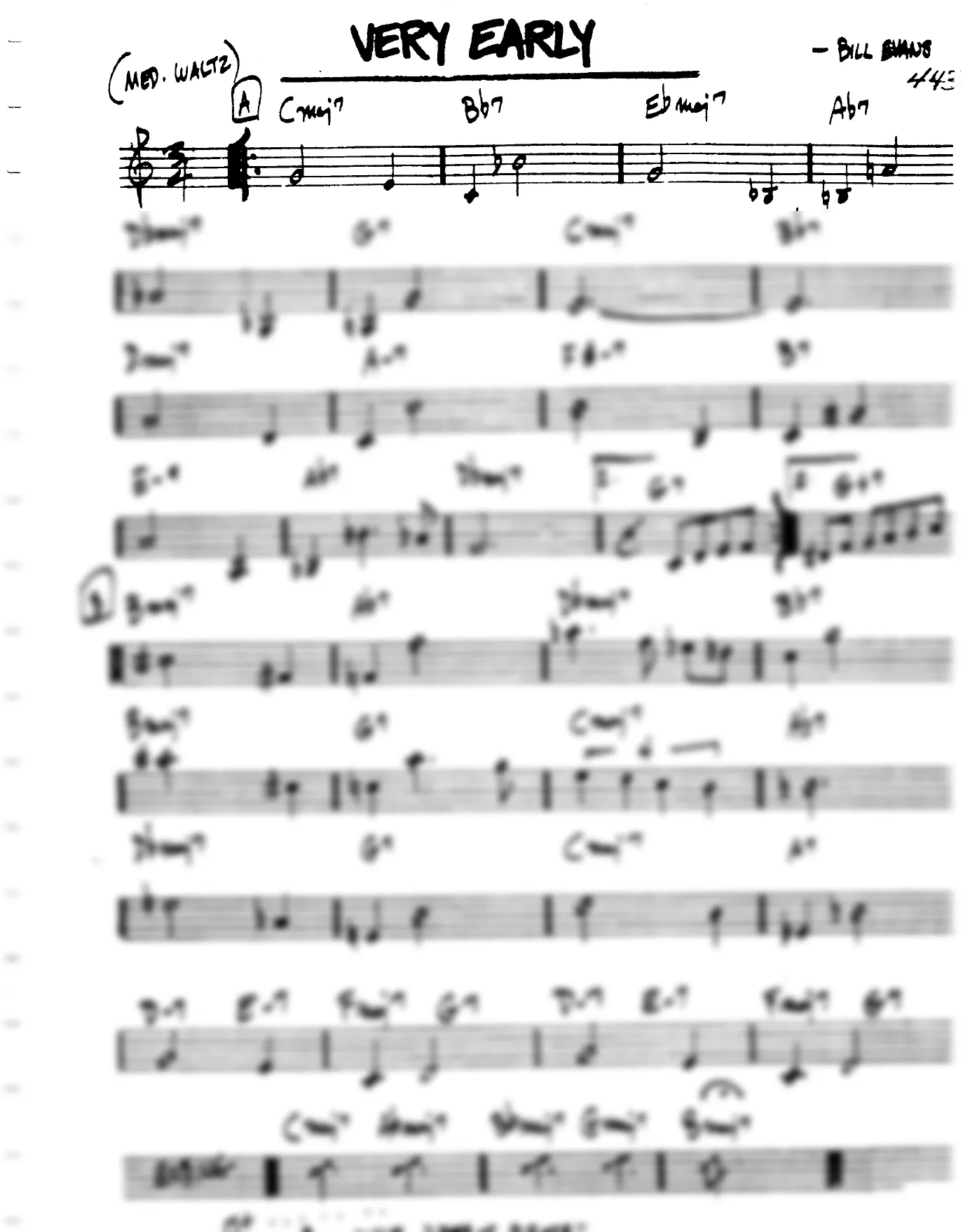 Vista previa de la partitura de Very Early para Lead sheet (clave de Do)