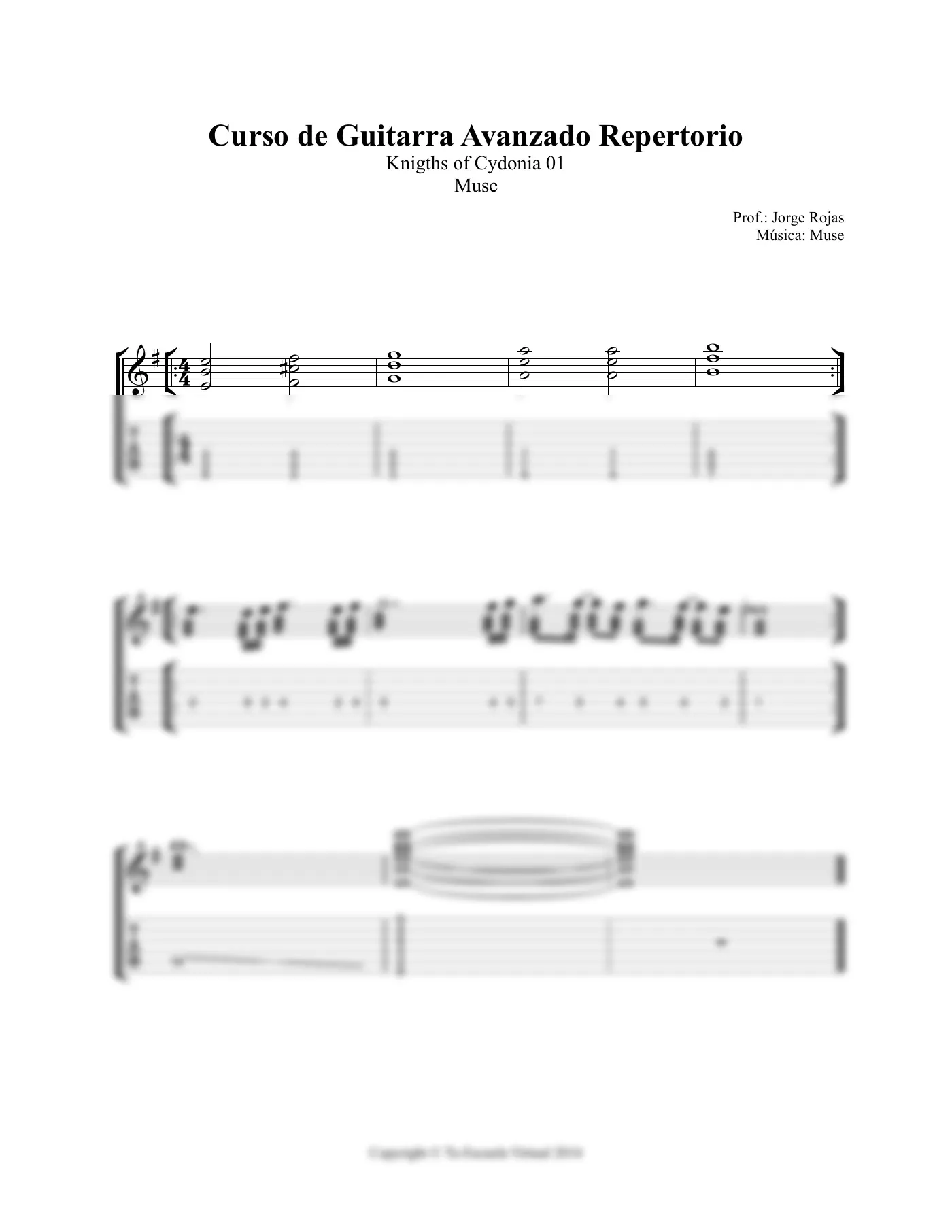 Vista previa de la partitura de Knights of Cydonia para Guitarra