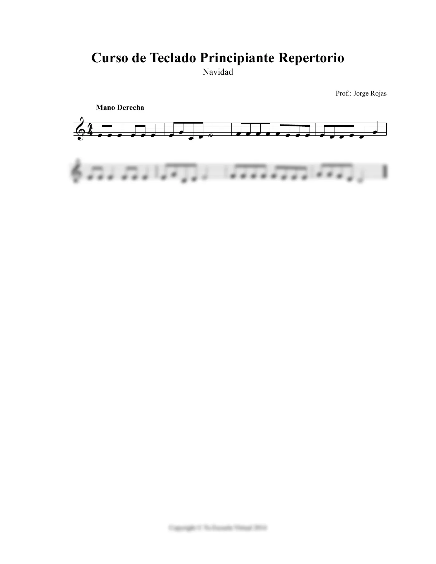 Vista previa de la partitura de Navidad para Teclado