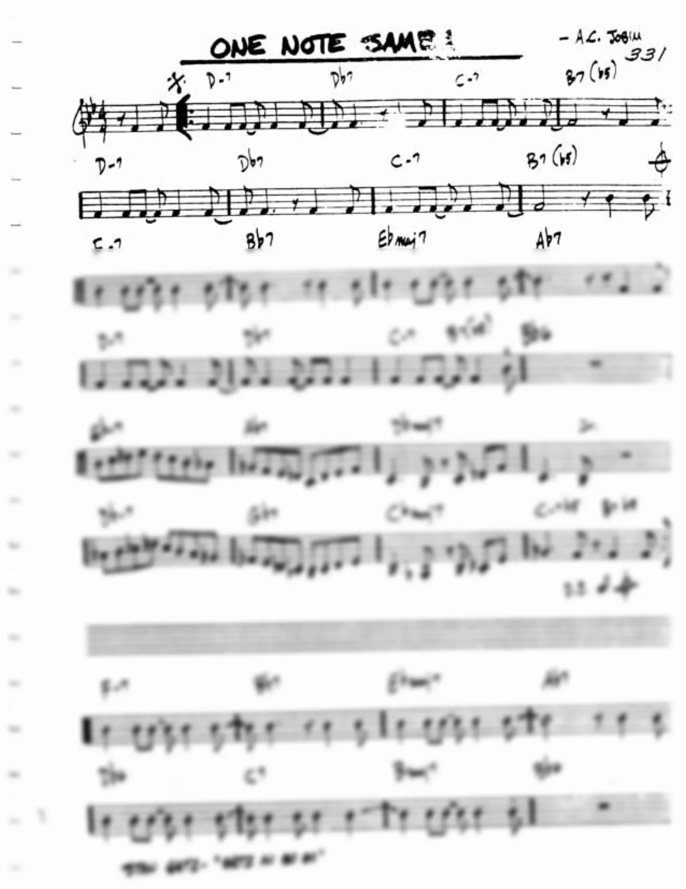 Vista previa de la partitura de One Note Samba para Guitarra