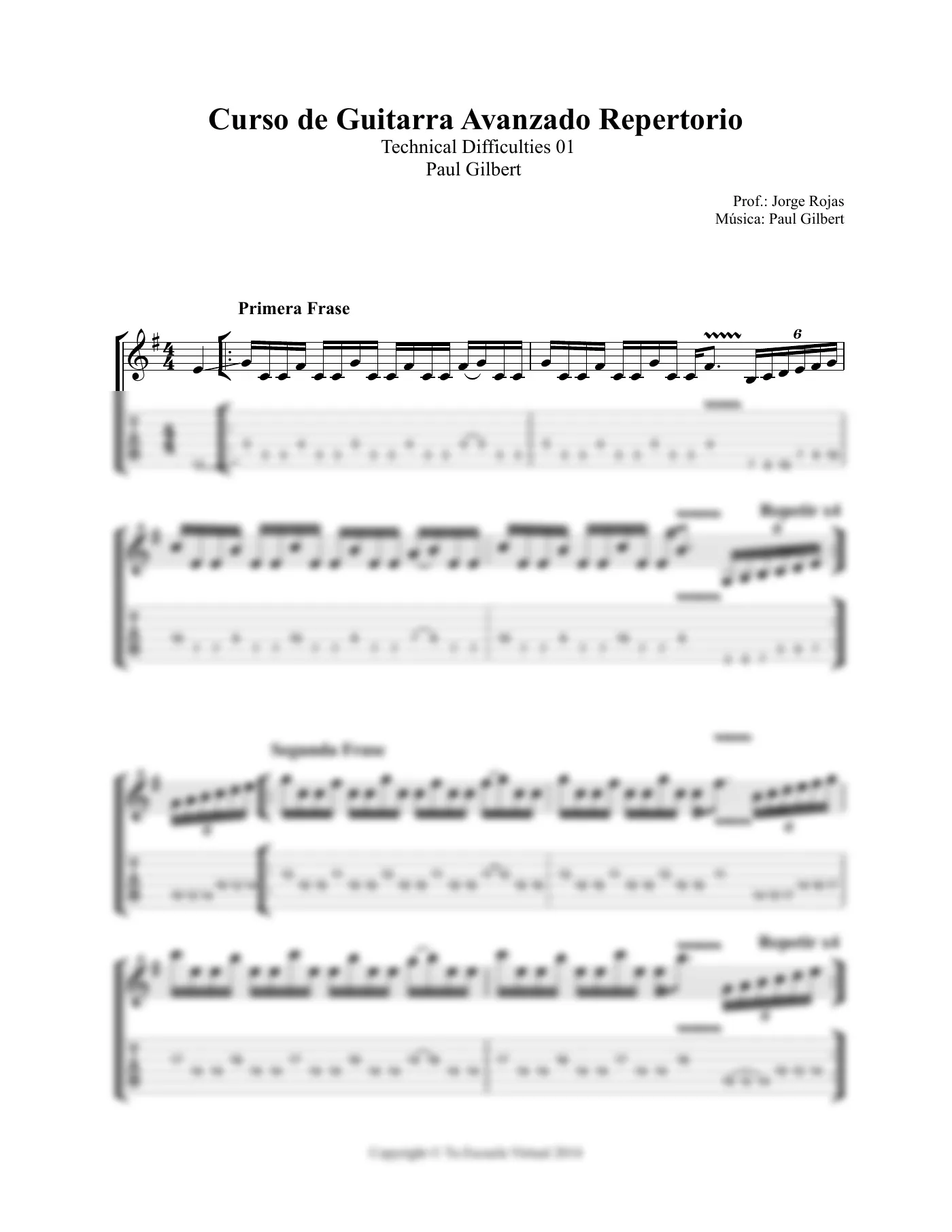 Vista previa de la partitura de Tech. Difficulties para Guitarra