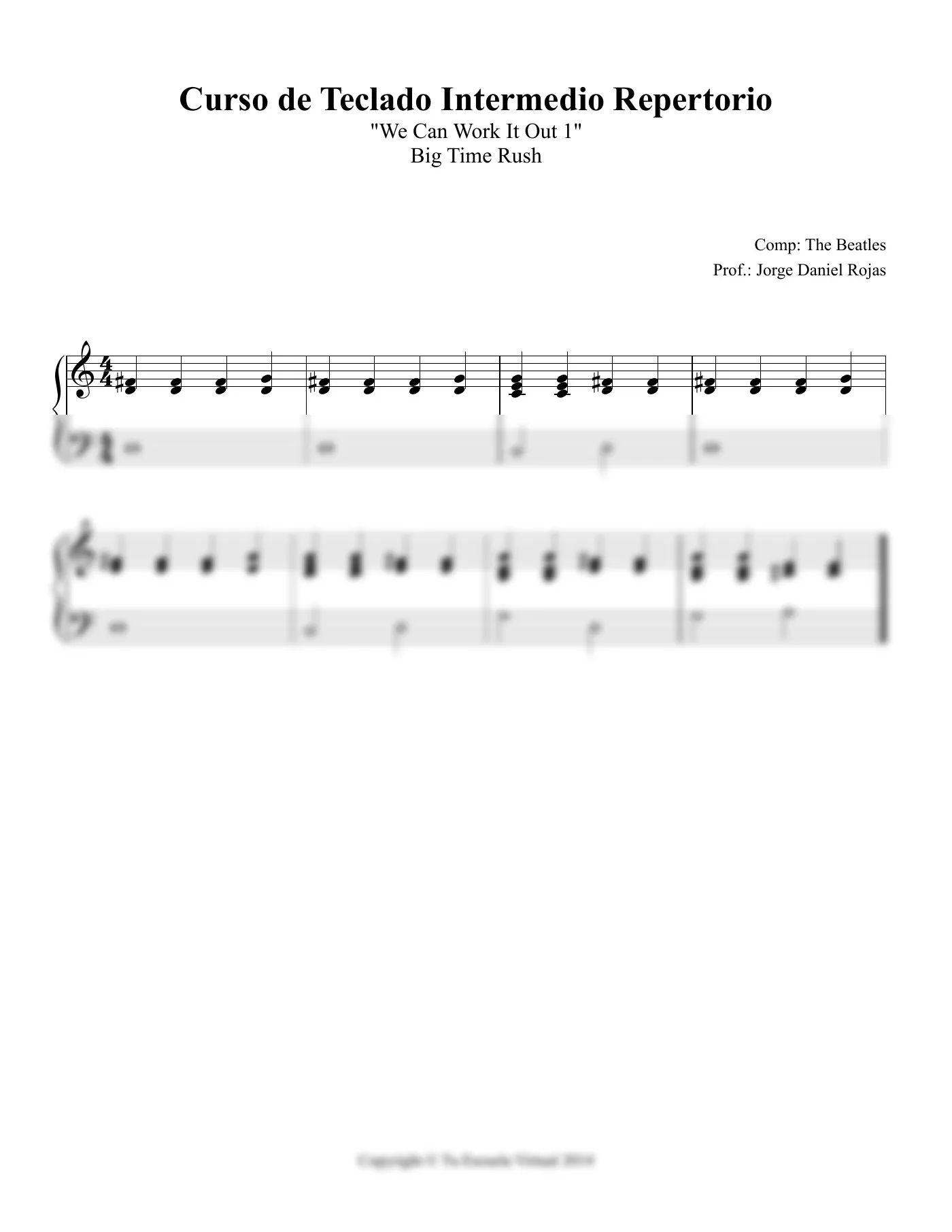 Vista previa de la partitura de We Can Work It Out para Teclado